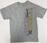 Milwaukee Brewers Name Logo MLB Boy's Gray T-Shirt Medium 10/12