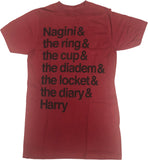 Harry Potter Adult T-Shirt Small Crimson 100% Cotton