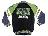 GIII Seattle Seahawks NFL Men's Full Zip Suede Leather Jacket SMALL