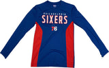 Philadelphia 76ers Men's Long Sleeve Dry Active Fabric Shirt Small Blue