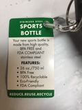Baltimore Orioles Great American Stainless Steel Water Bottle 26oz Pop Up Spout