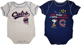 Chicago Cubs MLB Boy's 2 Piece Bodysuit Creeper Set 0/3 Months Snoopy Cubs Logo