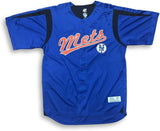 DYNASTY New York Mets Button Down Embroidered Mens Jersey LARGE