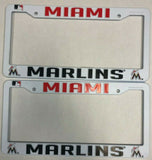 Miami Marlins RETRO MLB PLASTIC License Plate Frame Set of 2