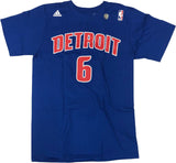 adidas Detroit Pistons GOTO Josh Smith #6 Men's Short Sleeve T-Shirt Blue Medium