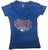 New York Rangers NHL Women's V-Neck T-Shirt Medium 8/10 Blue