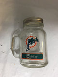 Miami Dolphins NFL 16oz Glass Mason Jar White