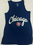 MLB Chicago Cubs Sprkle Letters Women's Tank Top SMALL 4/6