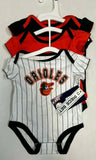 Baltimore Orioles MLB 3 Piece Infant Girl's Baby Creeper Bodysuits