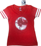 Boston Red Sox Women's Sparkle Distressed Short Sleeve T-Sleeve T-Shirt Red