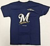 Milwaukee Brewers MLB Boy's Postseason Logo Crew Neck T-Shirt Choose Size