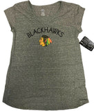 Chicago Blackhawks NHL Women's T-Shirt Gray MEDIUM