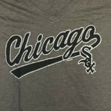 Chicago White Sox Women's Short Sleeve V-Neck T-Shirt Gray Small