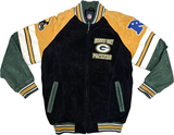 Green Bay Packers GIII Apparel NFL Men's Full Zip Suede Leather Jacket MEDIUM