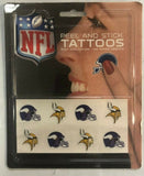 Minnestoa Vikings 8-PC Peel and Stick Tattoo Set