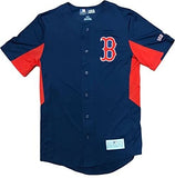 Majestic Boston Red Sox MLB Men's Full Button Dri Fit Logo Jersey MEDIUM