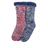 Houston Texans FOCO NFL Tall Non Slip Footy Slippers Socks Women's  2 PACK