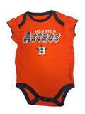 Houston Astros MLB Girl's Frill 1 Piece Bodysuit Creeper Set 0/3 Months