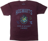 Harry Potter Hogwarts School of Wizardry Men's T-Shirt Medium Burgundy