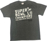 Philadelphia Eagles Boys Super Bowl Champions LII T-Shirt Gray Large NEW