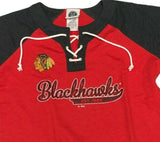 Chicago Blackhawks Women's Lace ¾ Sleeve Jersey Shirt 40 Medium 8/10