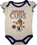 Chicago Cubs MLB Girls 2 Piece Bodysuit Creeper Set 0/3 Months Cubs Logo Frills
