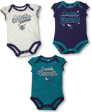 Charlotte Hornets Girl's Baby Toddler 3 Piece Bodysuit Creeper Set  3/6 months