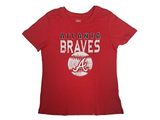 Atlanta Braves Baseball MLB Girls Short Sleeve Shirt Red Large 10/12