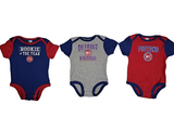 Detroit Pistons NBA Boy's Baby Toddler 3 Piece Bodysuit Creeper Set 18 Months