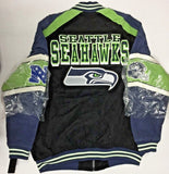 GIII Seattle Seahawks NFL Men's Full Zip Suede Leather Jacket NWT XX-LARGE