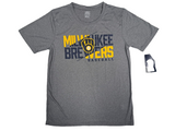 Milwaukee Brewers MLB Boy's Short Sleeve Dry Active T-Shirt Gray XL 16/18