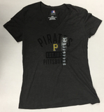 Pittsburgh Pirates MLB Women's V-Neck Short Sleeve T-Shirt Charcoal S 4/6