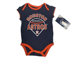 Houston Astros MLB Girl's Frills 1 Piece Bodysuit Creeper Set 3/6 Months