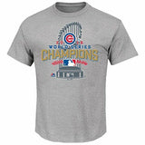 MLBChicago Cubs 2016 World Series Champions Locker Room Men's T-Shirt Small Gray