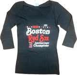 Boston Red Sox Women's V-Neck 2018 AL Champions Long Sleeve T-Shirt XL