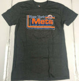New York Mets Crew Neck Charcoal Adult Men's T-Shirt MEDIUM