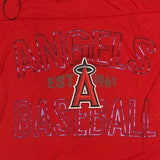 Los Angeles Angels Women's Short Sleeve Foil Logo T-Shirt Red Large