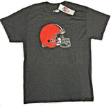 Cleveland Browns Helmet Graphic NFL Men's T-Shirt Heather Charcoal