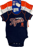 Detroit Tigers MLB Boys Creeper 3-Piece Set 0/3 Months
