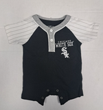 Chicago White Sox MLB Boys 1 Piece Bodysuit Striped Creeper Set 0/3 Months