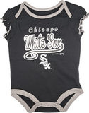 Chicago White Sox MLB Girl's 3 Piece Bodysuit Creeper Set 12 Months