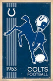 Indianapolis Colts Retro Logo  NFL poster 22.5 x 34" NEW