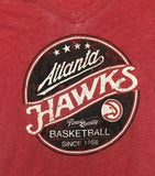 Atlanta Hawks Women's Short Sleeve V-Neck T-Shirt Red Medium