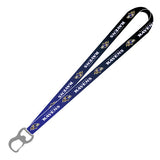 Baltimore Ravens PSG Two Tone Logo Lanyard Bottle Opener Keychain Key Clip