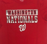 MLB Washington Nationals Youth Girls Red Sparkly T-Shirt Medium 7/8