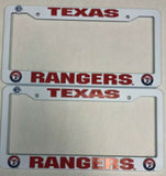 Texas Rangers MLB PLASTIC License Plate Frame Set of 2