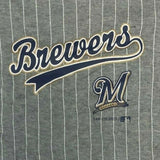 Milwaukee Brewers Boy's Pinstripe Baby 0/3 Body Suit Gray