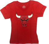 Chicago Bulls Classic Logo Girl's Cap Sleeve T-Shirt Red XS 4/5