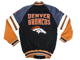 Denver Broncos GIII NFL Men's Full Zip Suede Leather Jacket SMALL