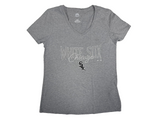 MLB Chicago White Sox Baseball Women's V-Neck Short Sleeve T-Shirt Gray Small